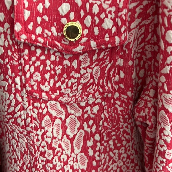 Beautiful red and white size M Isaac Mizrahi Live jacket with gold buttons - Picture 4 of 8